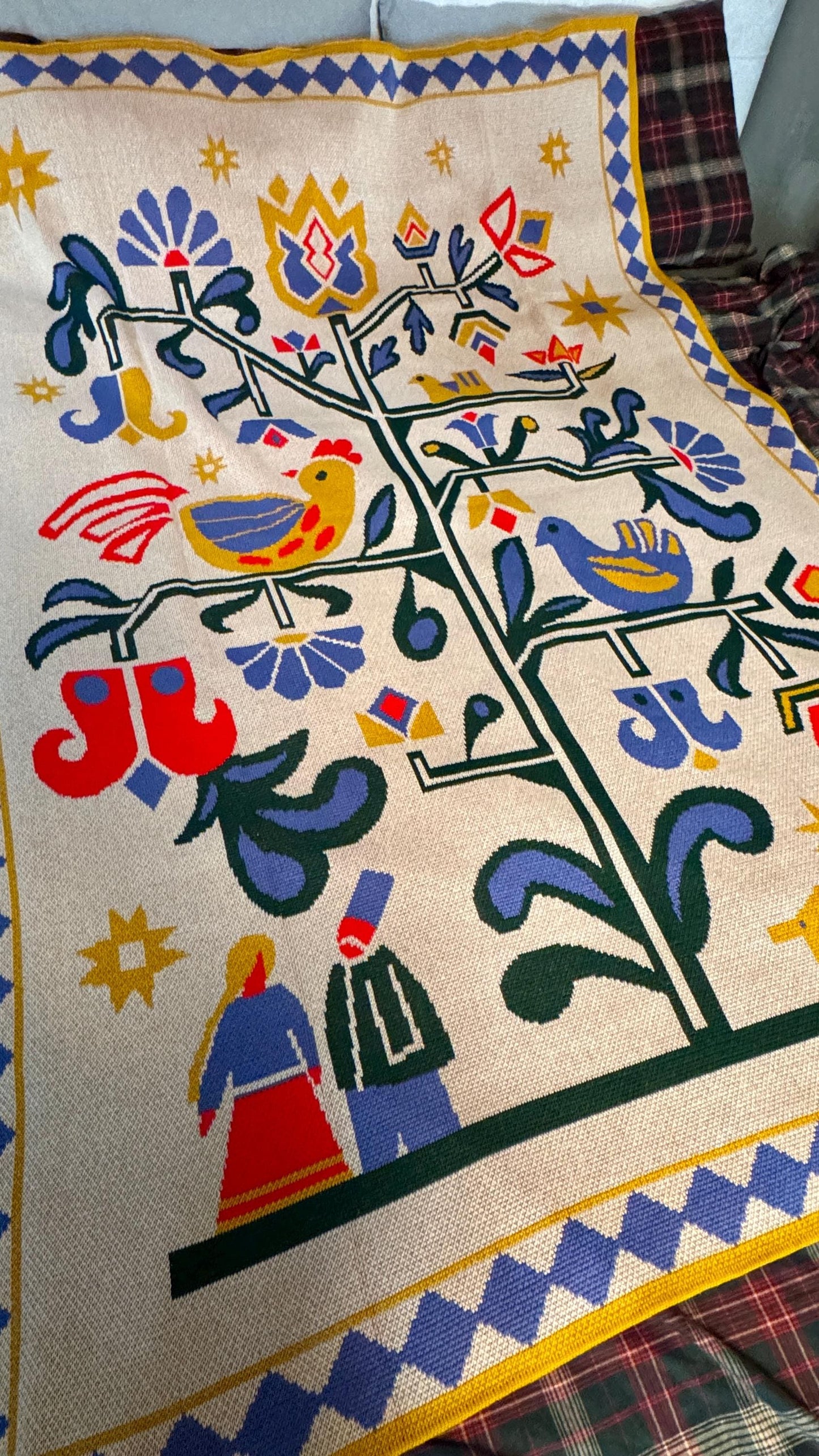 Modern Ukrainian Throw Blanket Ukrainian Folk Home Decor