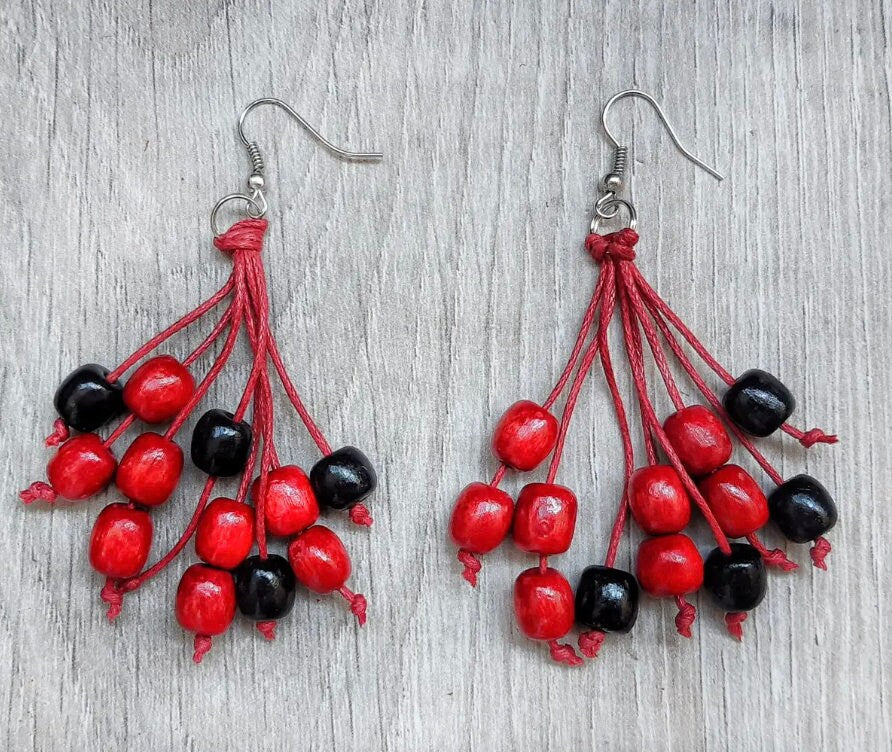 Traditional Ukrainian Wooden Earrings β Timeless Elegance in Three Unique Designs