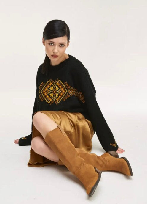 Modern High-Quality Knit Inspired by Ukrainian Embroidery Motifs