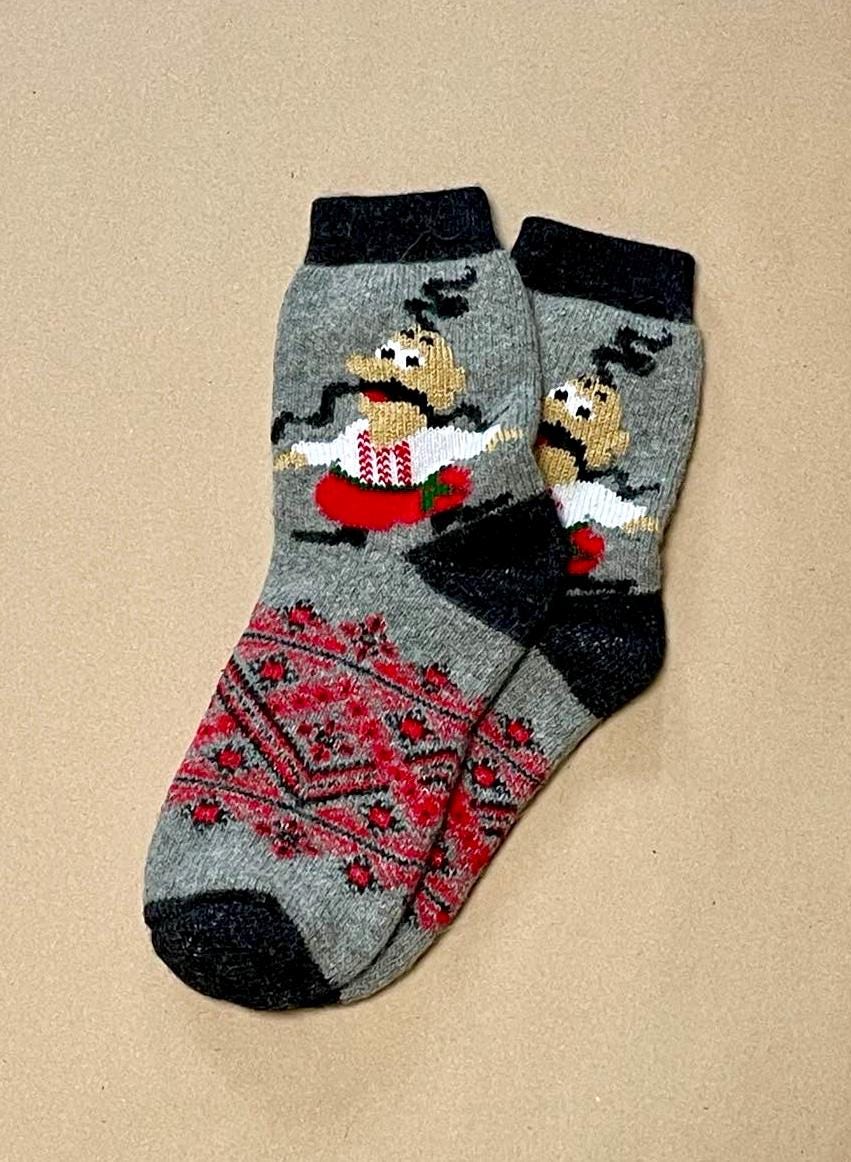 Artisan Wool Winter Socks with Scandinavian Patterns Ukrainian Souvenir - 6 Designs