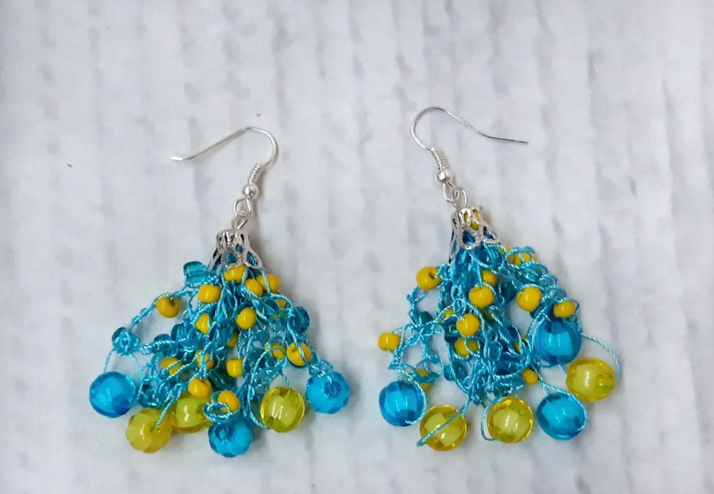 Traditional Ukrainian Wooden Earrings Ukrainian Vyshyvanka Accessory