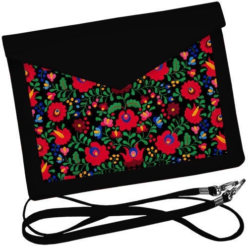 Ukrainian Clutch Crossbody Bag with Bold Ukrainian Ornament - 7 designs