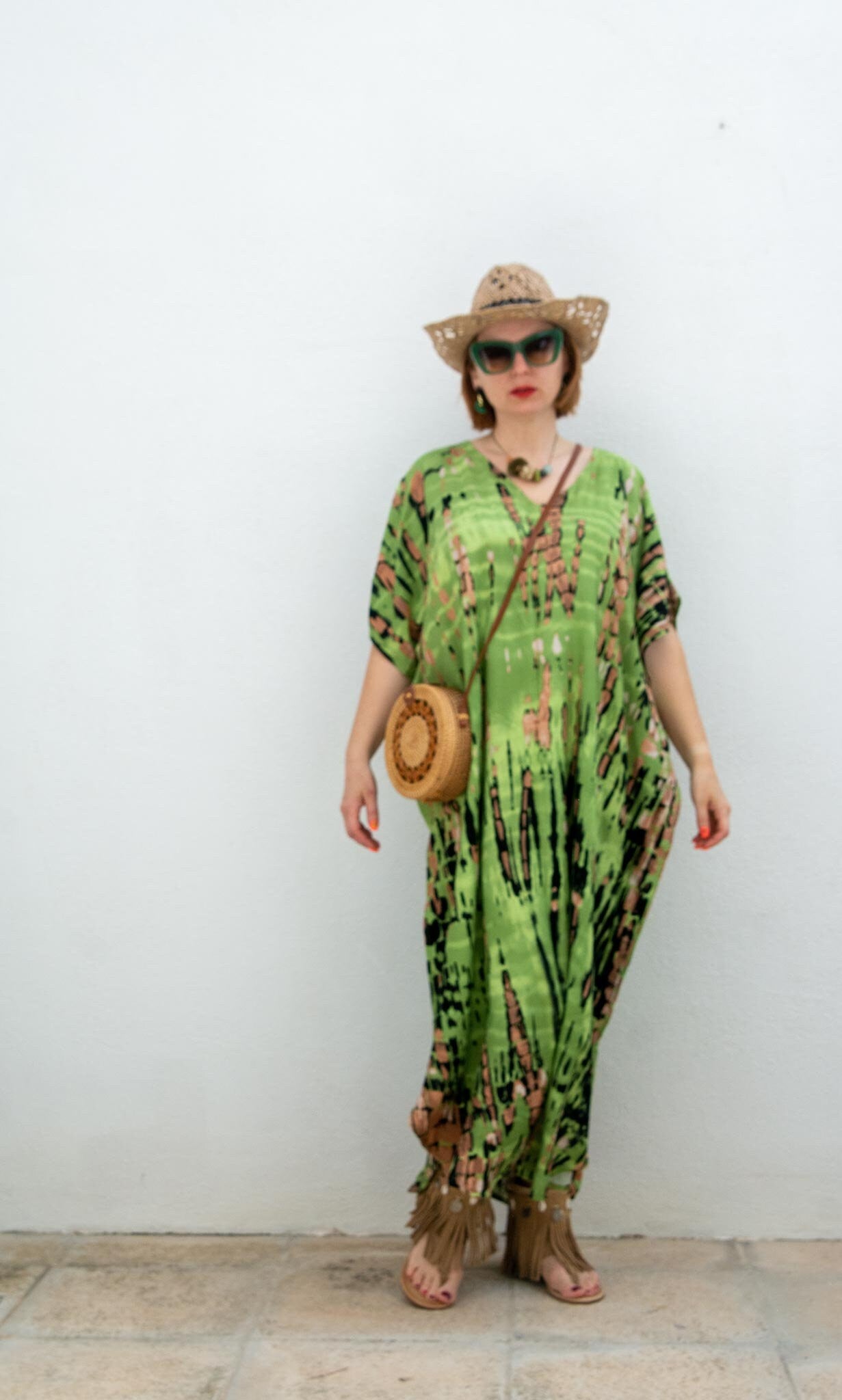Elegant Dreen Tie-Dye Beach Loungewear Maxi Dress Perfect for Resort and Relaxation