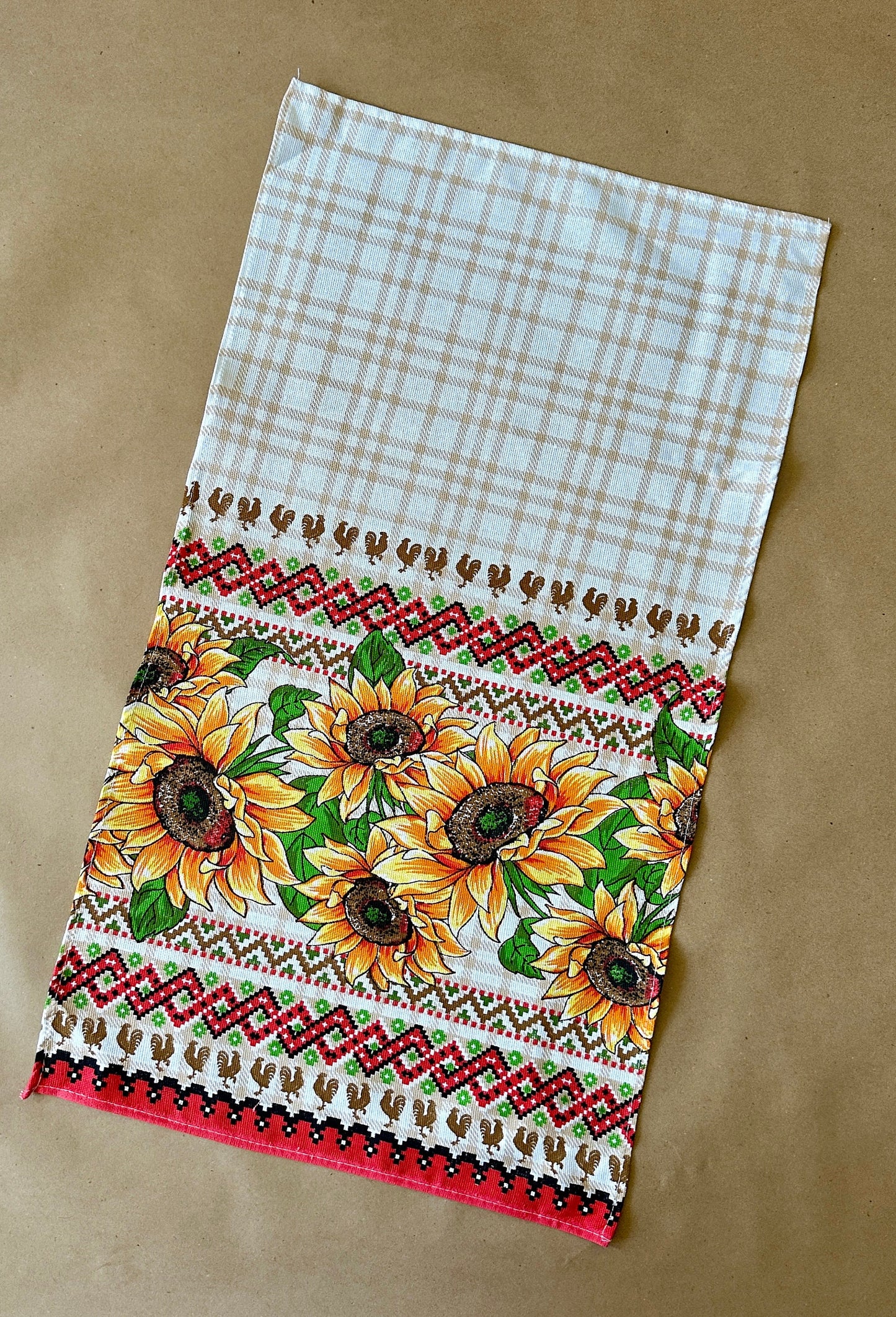 Bright Set of Ukrainian Table Napkins with Sunflower Motif