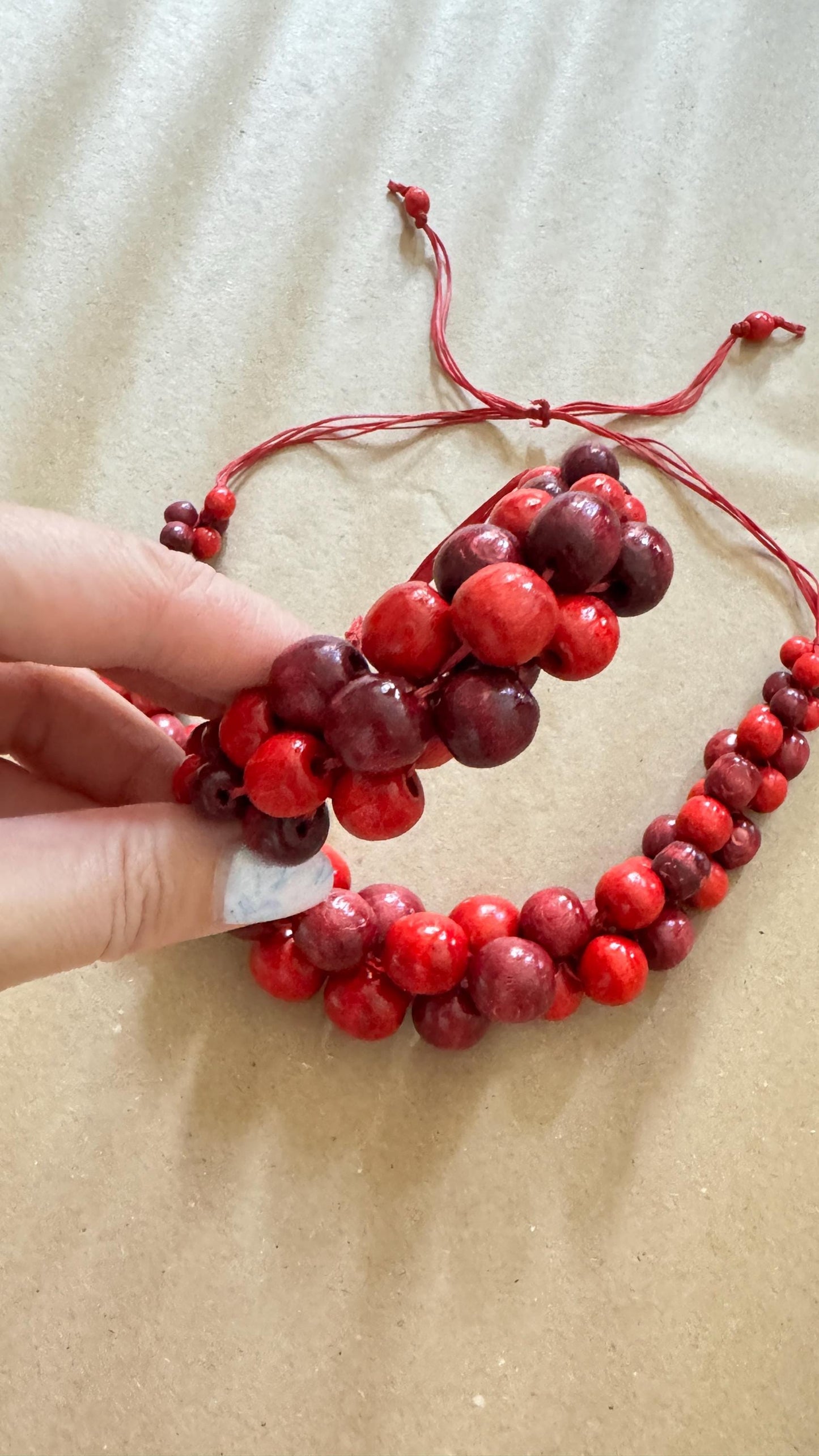 Red Ukrainian Namysto with Matching Bracelet β A Bold Statement of Heritage