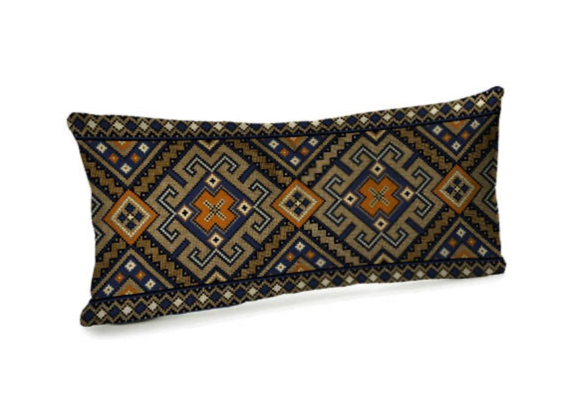 Decorative Velvet Pillow with Ukrainian Print Modern 5 designs