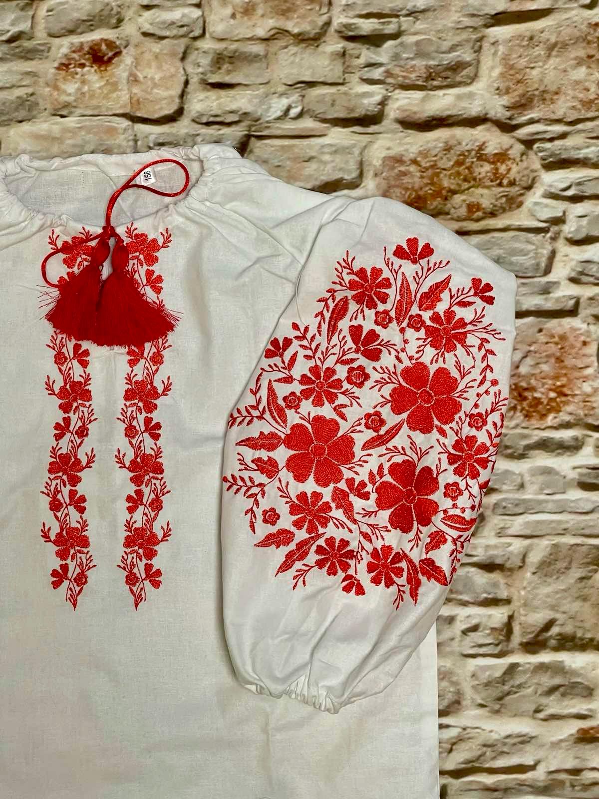 Stunning Floral Embroidered Ukrainian Vyshyvanka Blouse for Girls