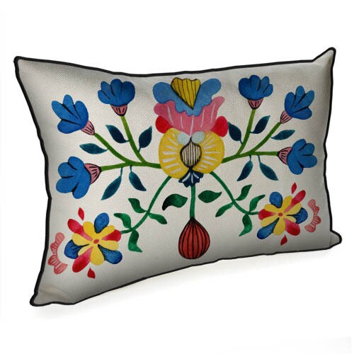 Burlap Ukrainian Decorative Pillow – Folk-Inspired Charm