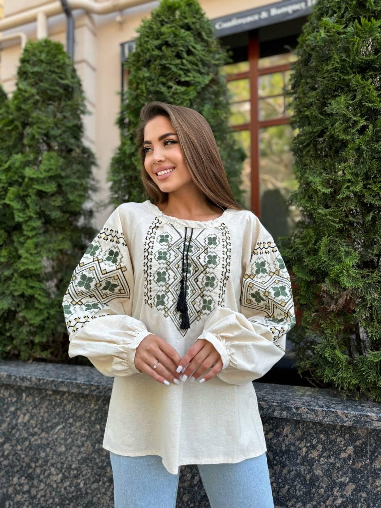 Elegant Boho Blouse with Flower Embroidery Vyshyvanka for Women