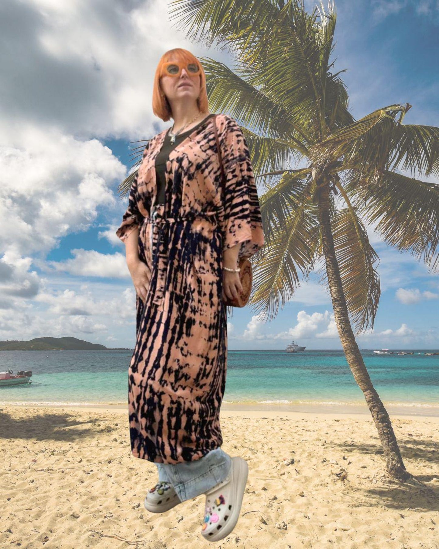 Elegant Tie-Dye Loungewear Maxi Dress Maxi Gown Home Wear