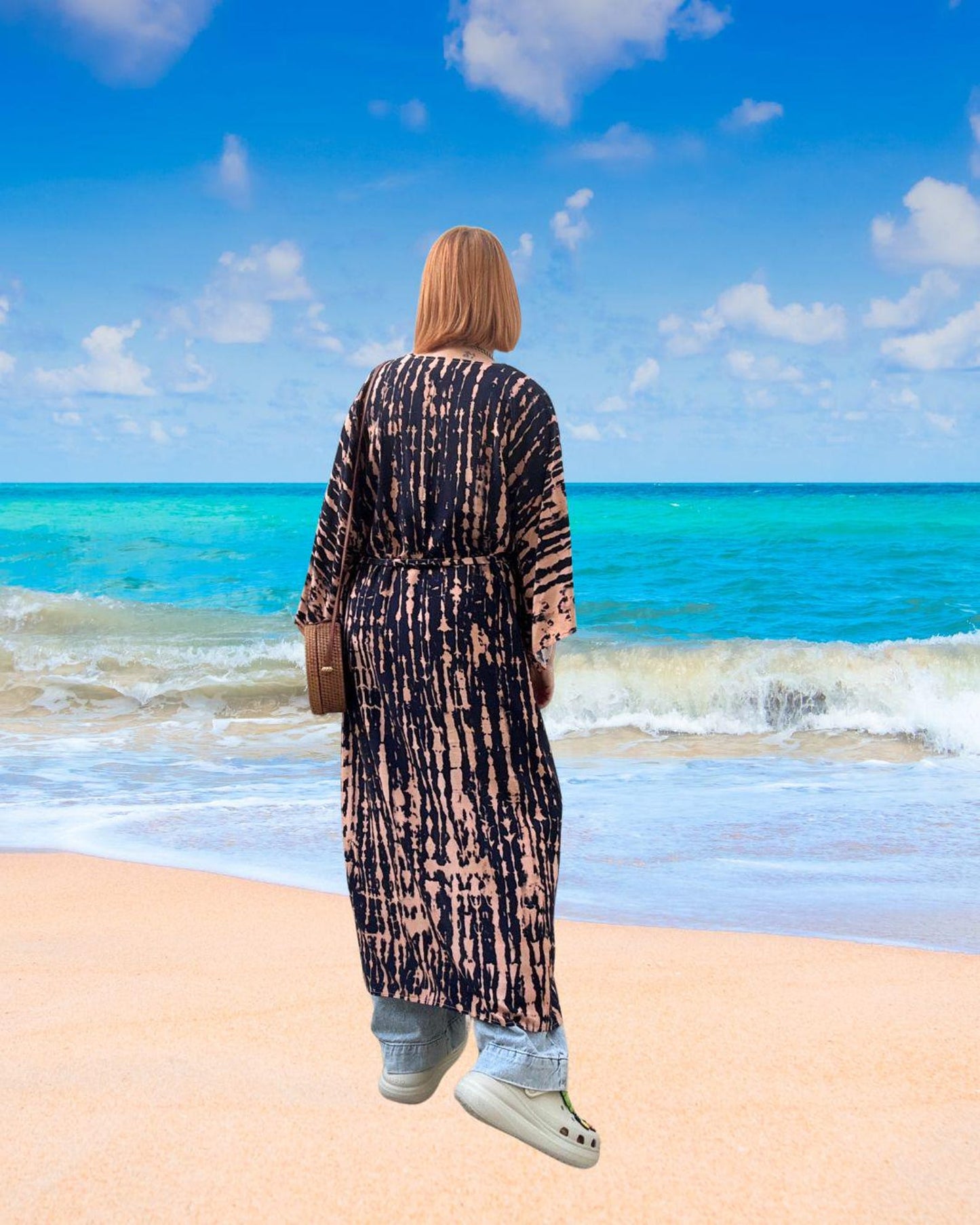 Elegant Tie-Dye Loungewear Maxi Dress Maxi Gown Home Wear
