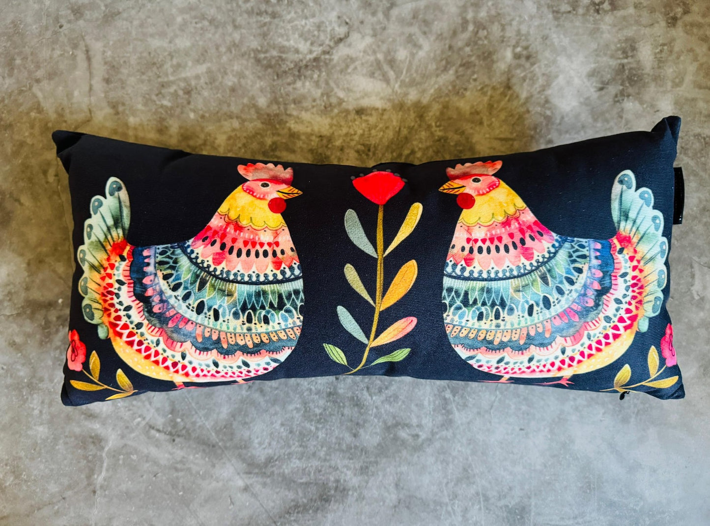 Decorative Velvet Pillow with Folk Ukrainian Print 2 designs