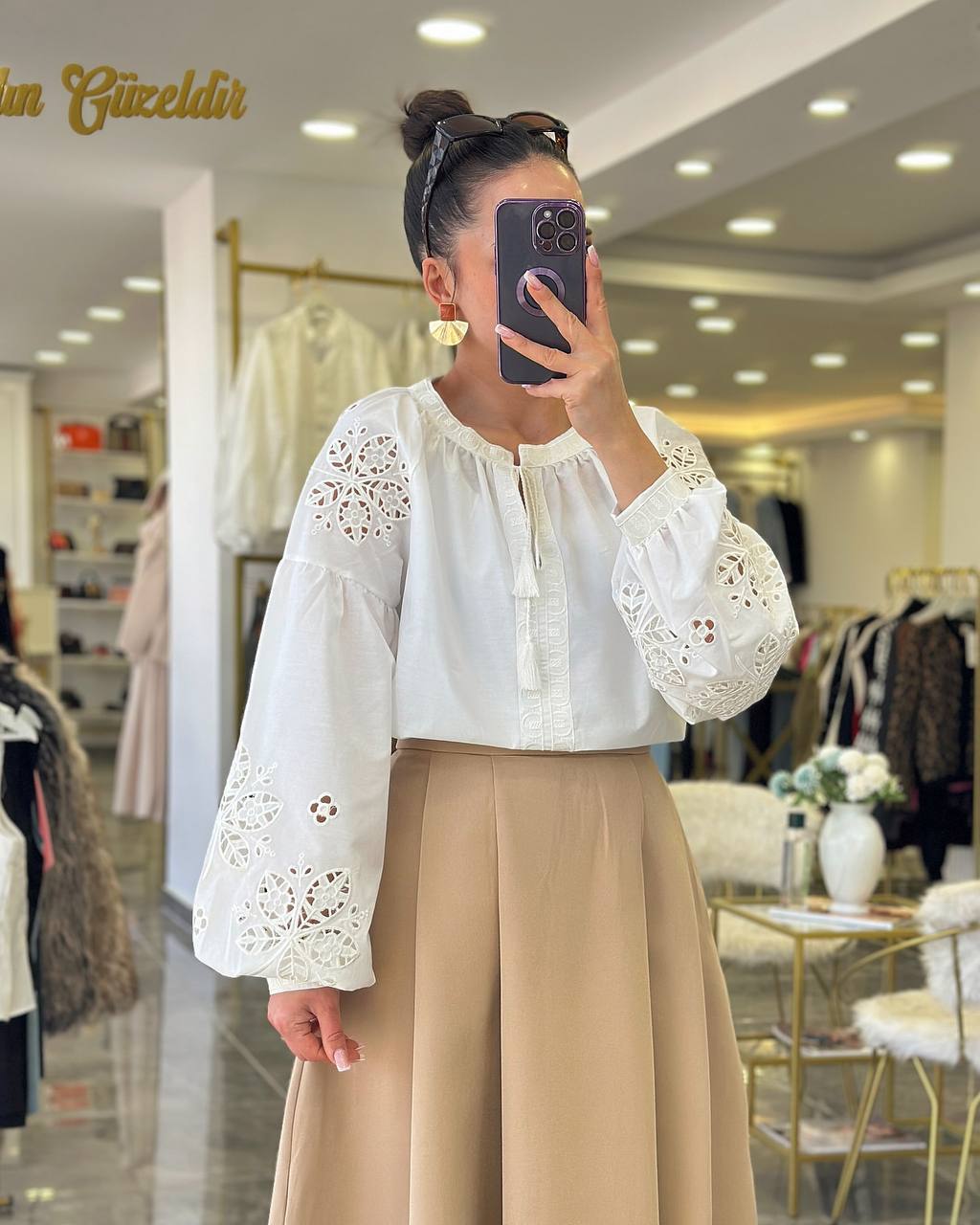 Elegant White Bohemian Style Embroidered Vyshyvanka Blouse