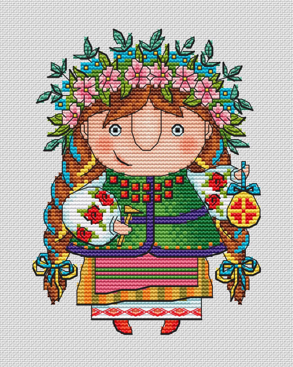Ukrainian Girl Cross Stitch Pattern