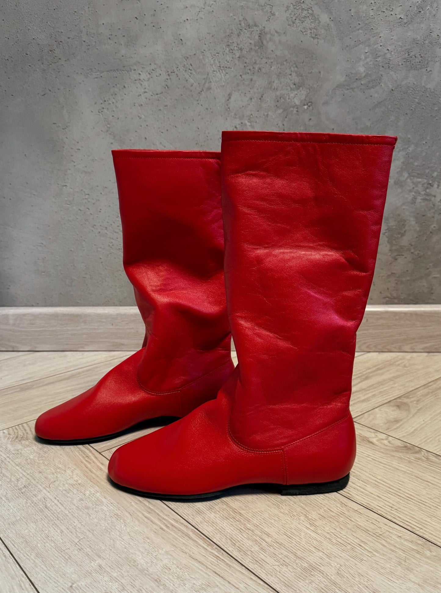 Folk Ukrainian Leather Dancing Cossac Hopac Red Boots for Adult Men