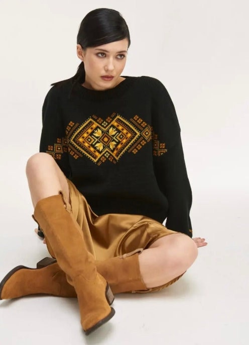 Modern High-Quality Knit Inspired by Ukrainian Embroidery Motifs