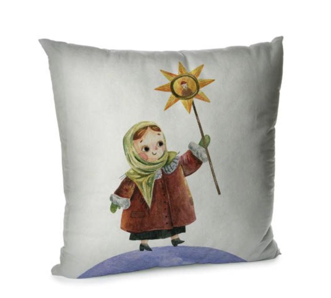 Velvet Decorative Pillow Case with Ethnic Ukrainian Print 5 Designs