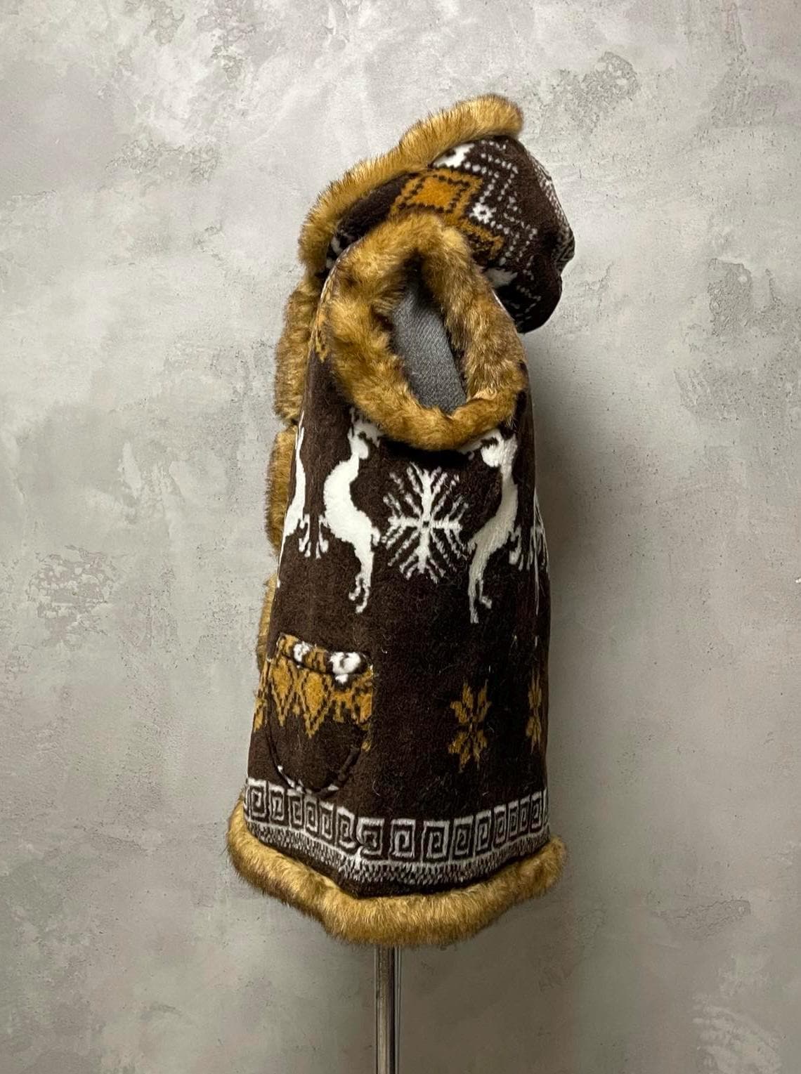 Traditional Carpathian Unisex Merino Wool Vest with Hood Made in Ukraine
