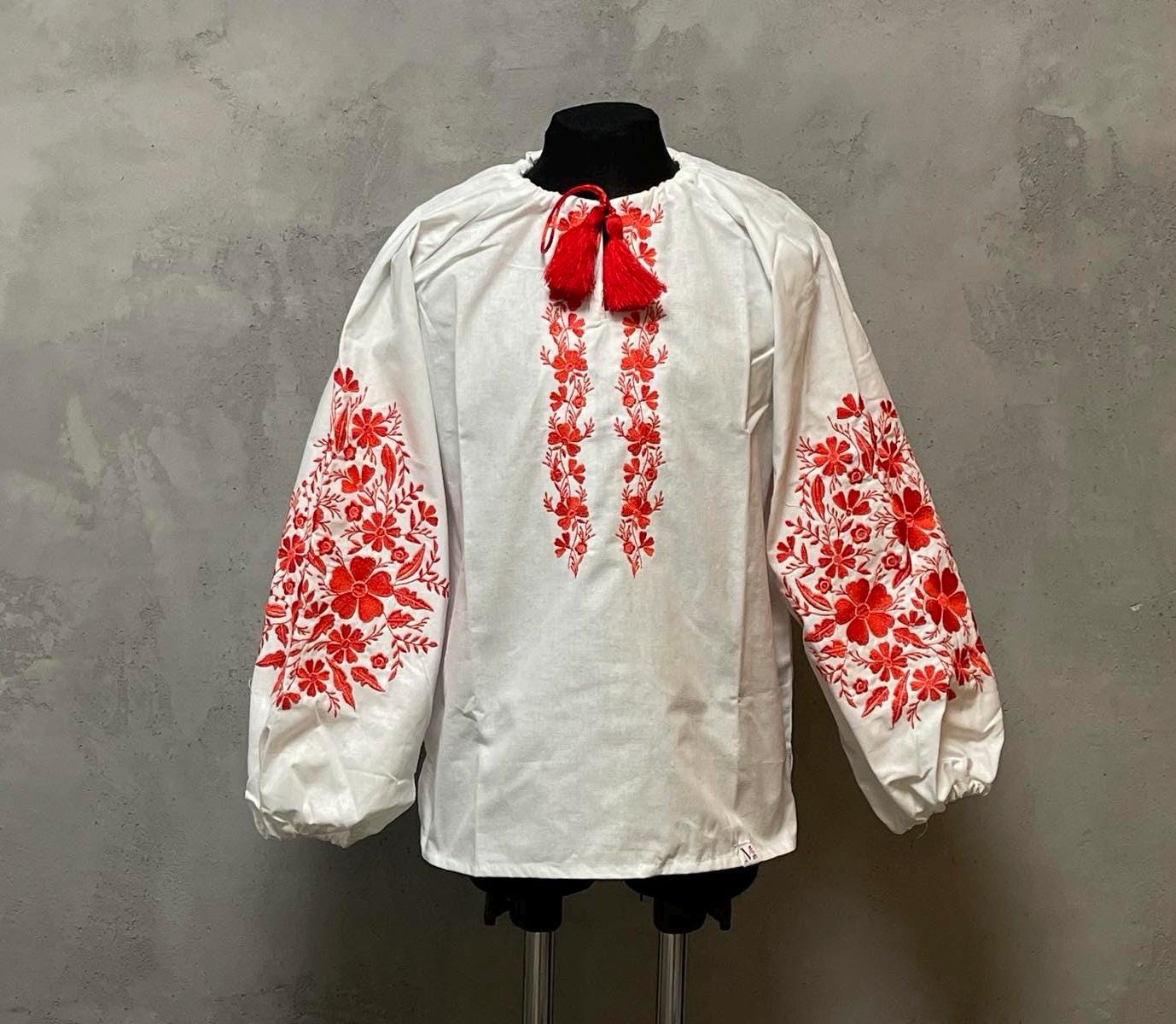 Stunning Floral Embroidered Ukrainian Vyshyvanka Blouse for Girls