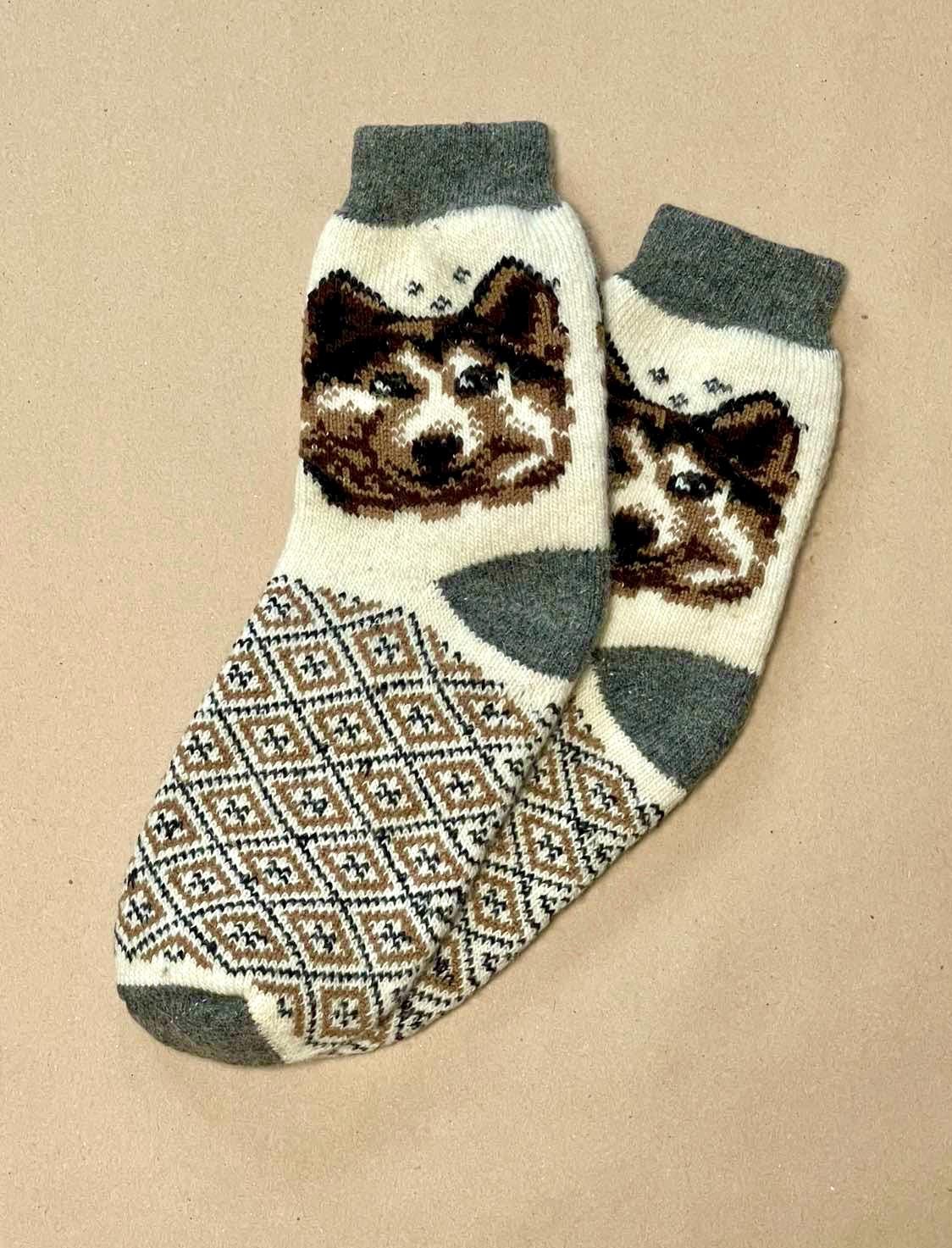 Artisan Wool Winter Socks with Scandinavian Patterns Ukrainian Souvenir - 6 Designs