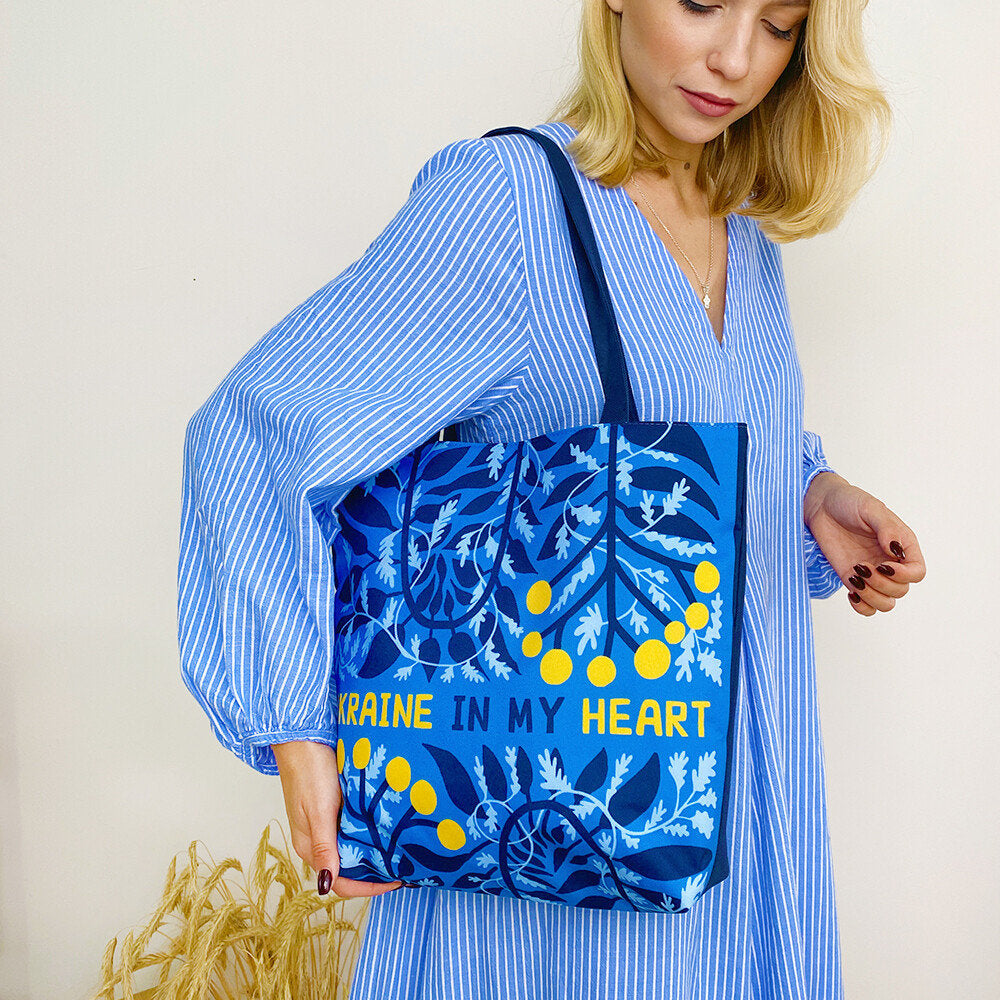 Cotton Shopper Eco Bag with Zipper Ukrainian Gift 9 designs