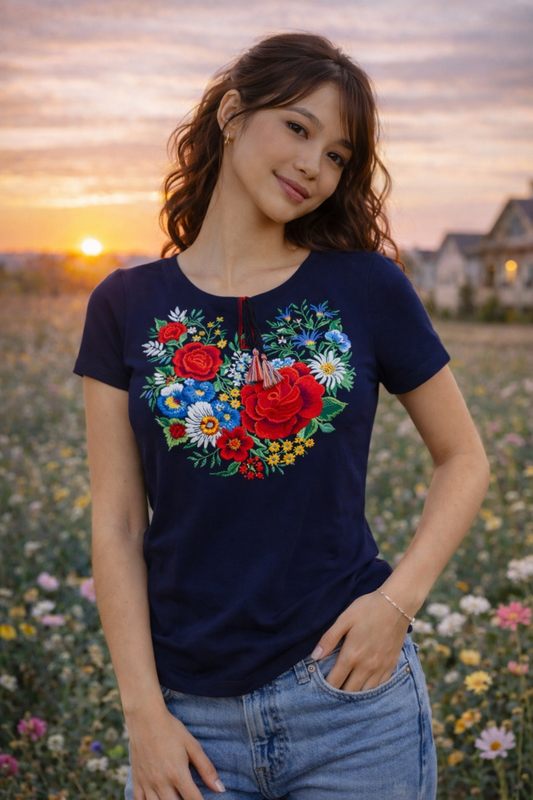 S-3XL Summer Boho Ukrainian T-Shirt for Women