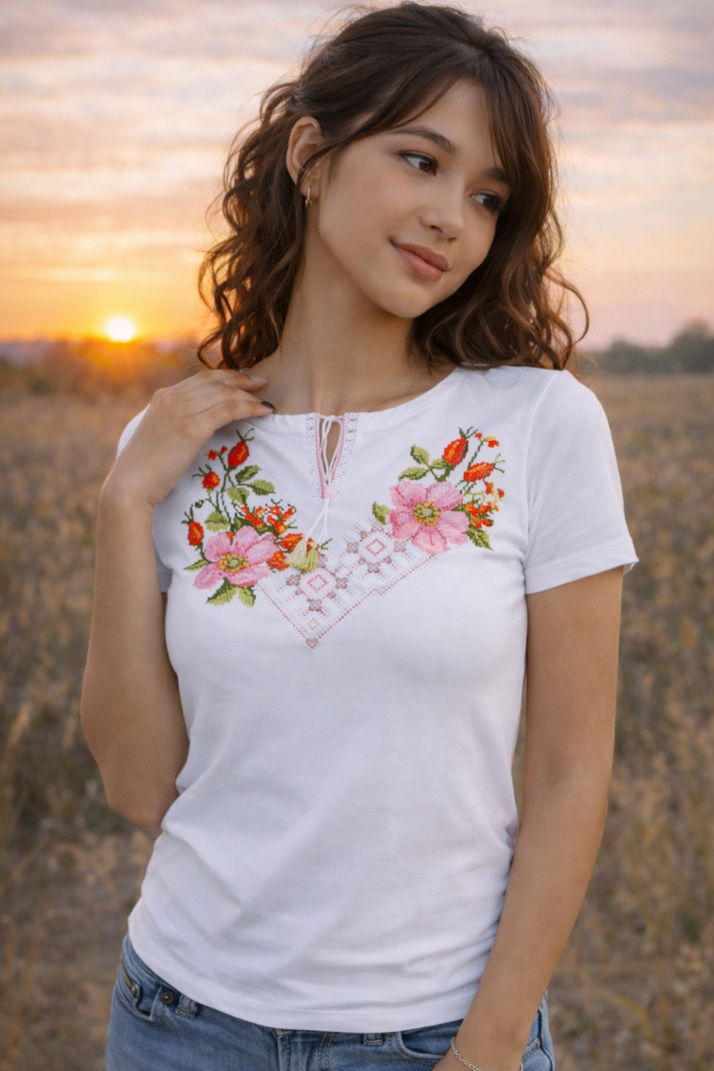 S-5XL White Summer Vyshyvanka Ukrainian T-Shirt