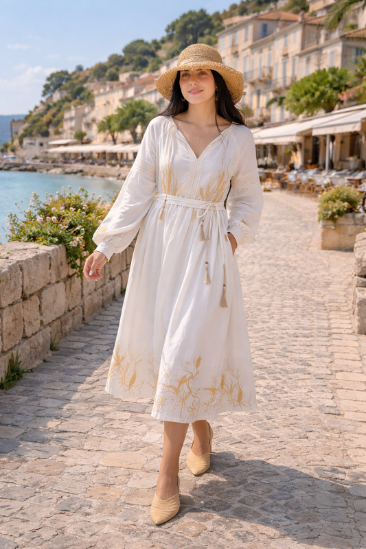 Gorgeous Embroidered Ukrainian Dress, Summer Oversize Dress with Flower Embroidery