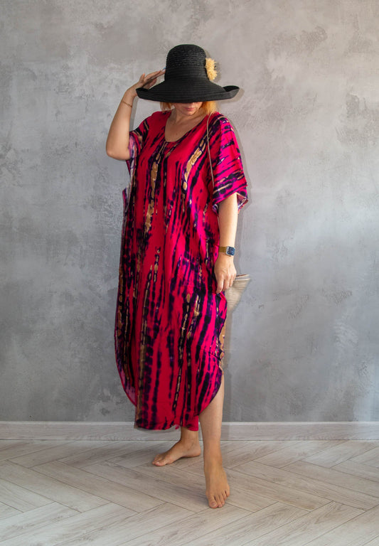 Elegant Oversize Tie-Dye Summer Cover-Up – Perfect for Lounging in Style