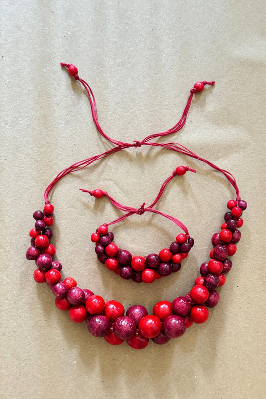 Red Ukrainian Namysto with Matching Bracelet – A Bold Statement of Heritage