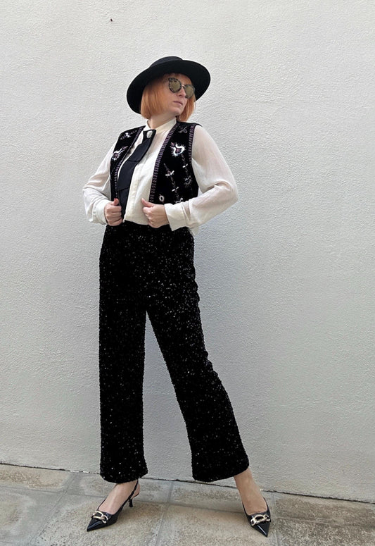 Chique Embroidered Sleeveless Jacket for Women Bohemian Jacket