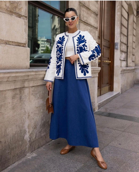 Embroidered Summer Boho Jacket for Women with Modern Embroidery