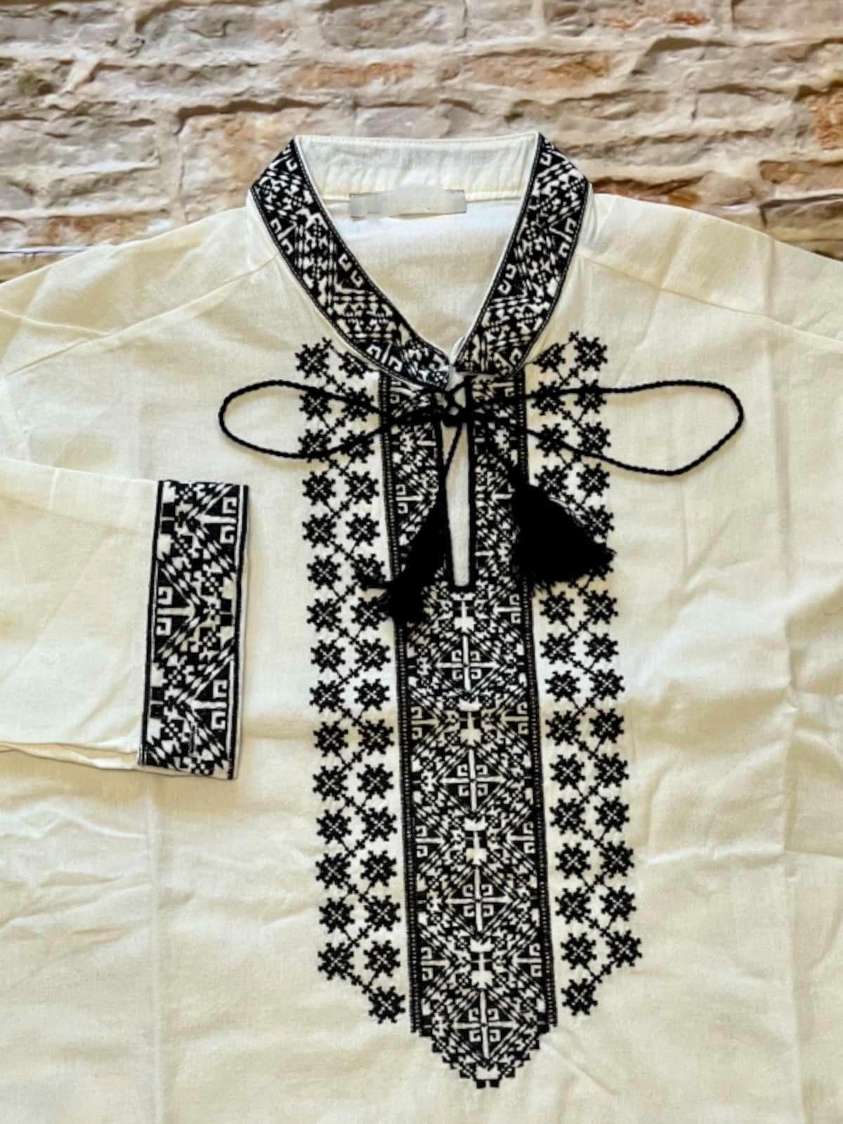 S-3XL Traditional Ukrainian Long Sleeve Sorochka Shirt for Men