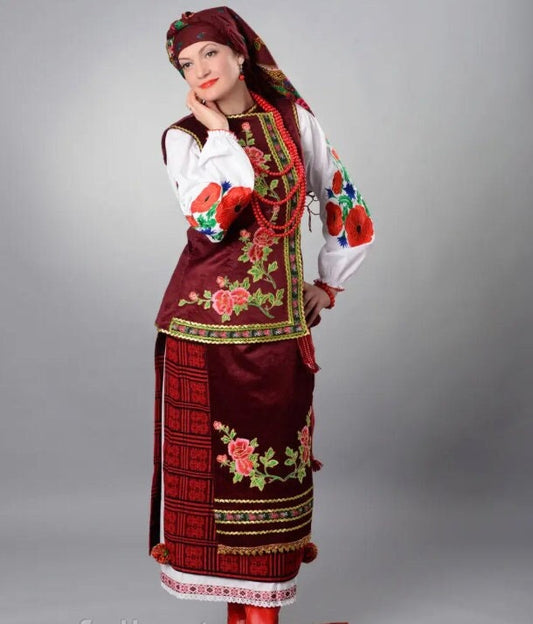 XS-6XL Traditional Ehtnic Ukrainian Woman Costume with Vest