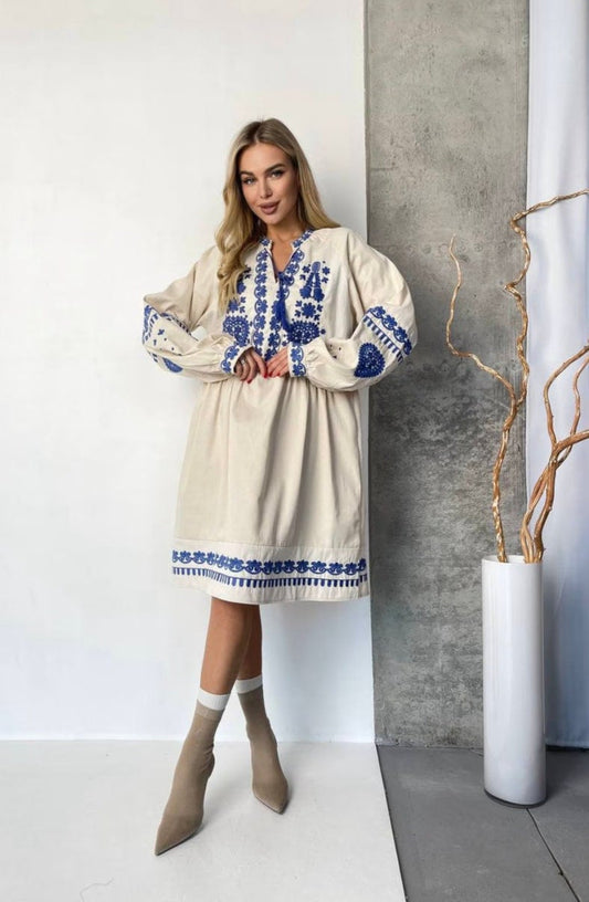 Glamorous Embroidered Oversize Resort Kaftan Dress