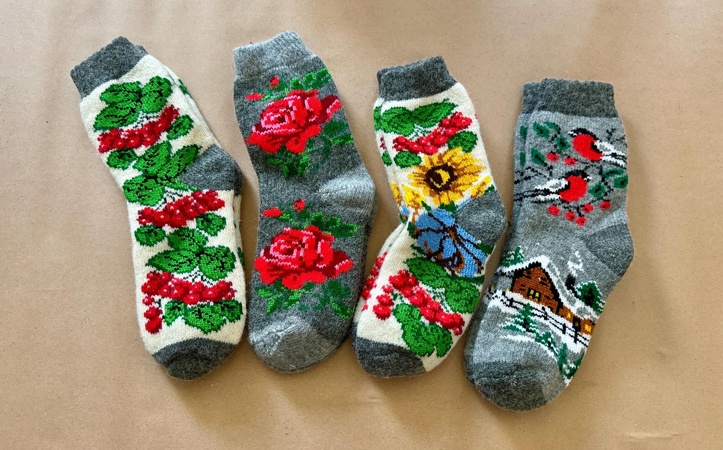 Handmade Warm Ukrainian Socks – Cozy, Durable, and Culturally Inspired, Socks from Natural Wool, Ukrainian Winter Gift