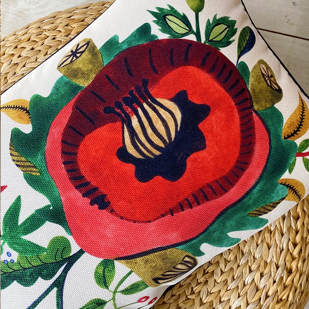 Folk Art Print Ukraine Pillow Modern Ukrainian Home Decor - 5 Designs