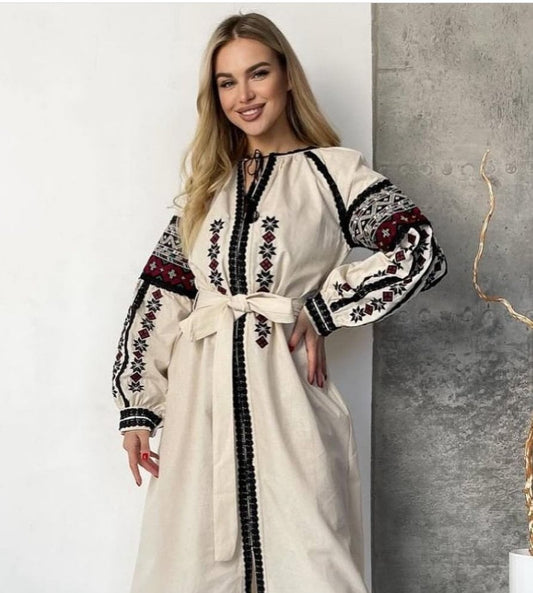 Polished Summer Boho Dress – Vacation-Ready Vyshyvanka Elegance