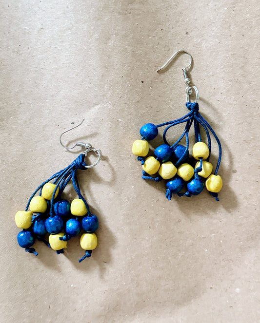 Traditional Ukrainian Wooden Earrings Ukrainian Vyshyvanka Accessory
