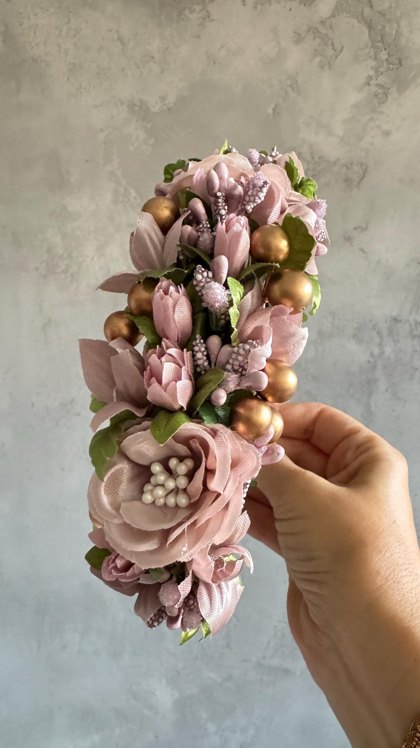 Luxury Modern Handmade Dusty Pink Ukrainian Floral Crown