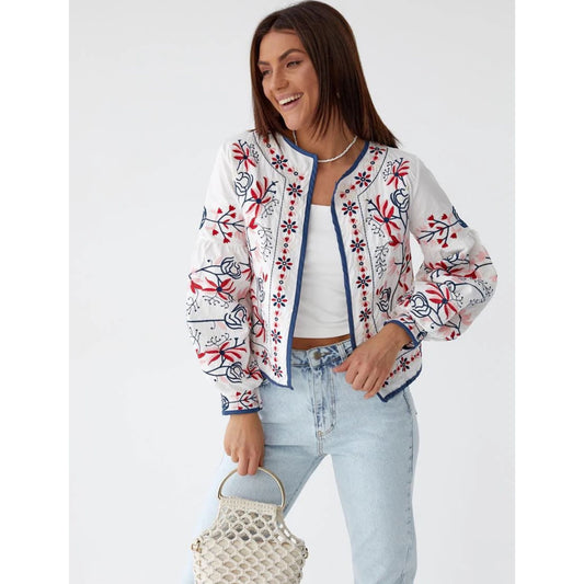High Quality Crop Top Summer Embroidered Boho Jacket with Artistic Charm
