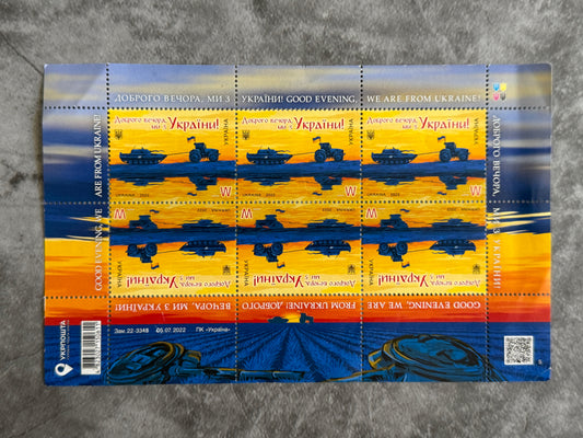 Authentic Good Evening We Are From Ukraine W Stamp Sheet Ukrposhta 2022