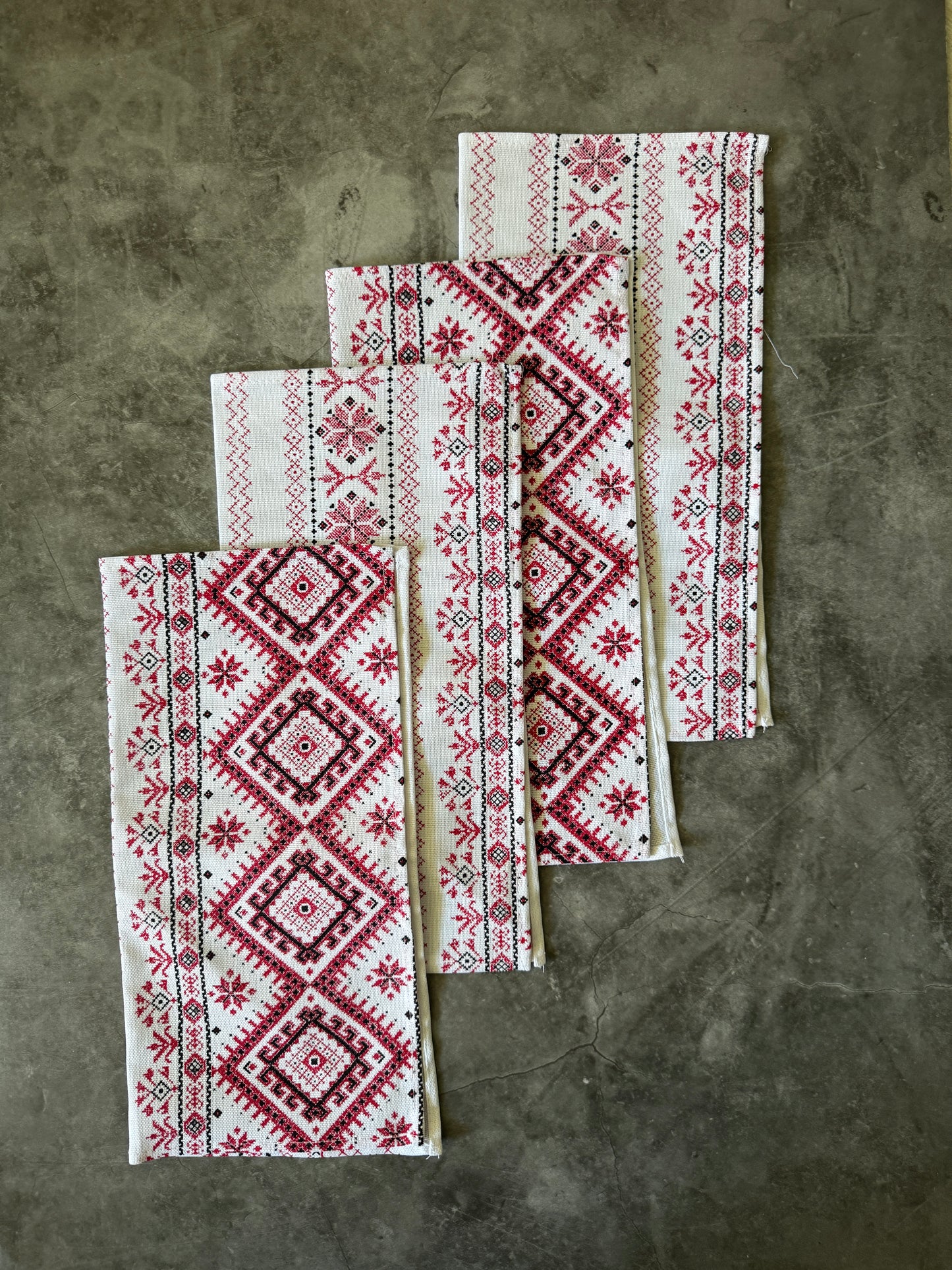 Modern Ukrainian Table Napkins Set - Ukrainian Home Decor with Traditional Motif