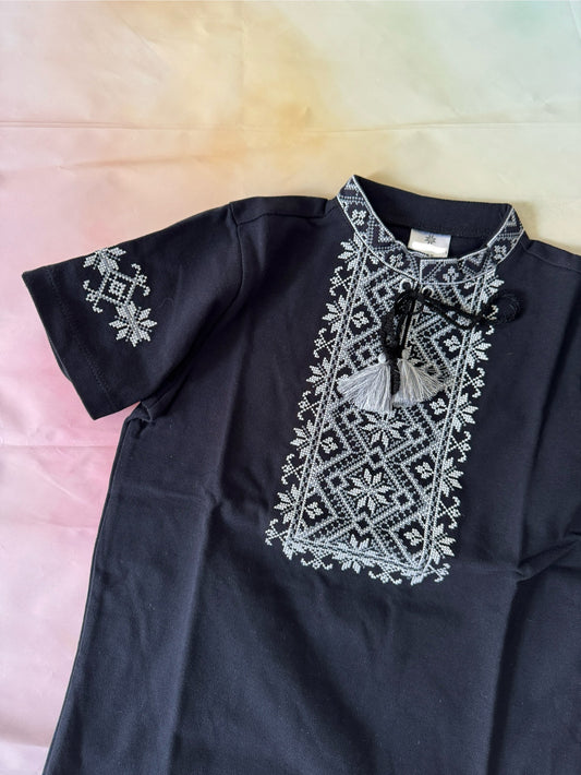 2-12YO Ukrainian Boys T-Shirt with Modern Embroidery
