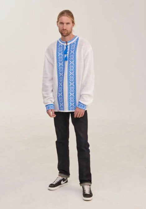 S-4XL Modern Boho Knitted Summer Vyshyvanka Shirt for Men