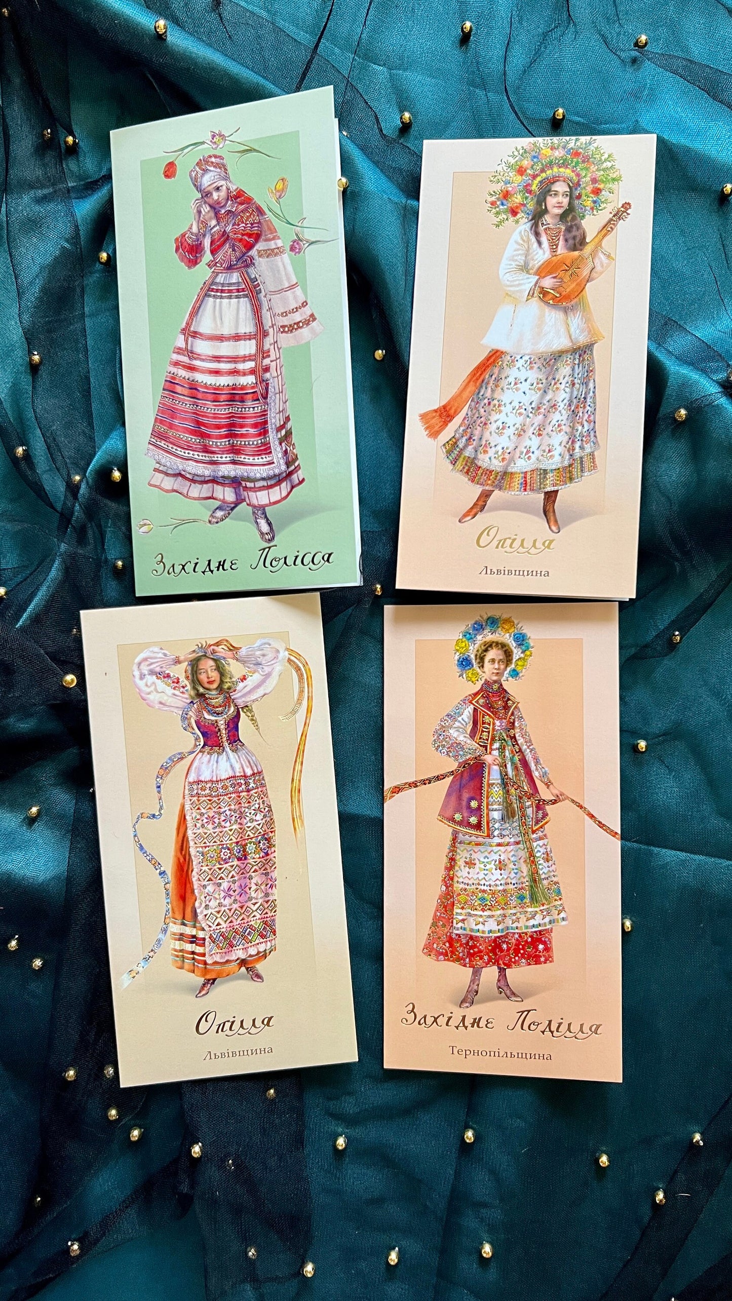 Gift Set of Ukrainian Folk Costume Postcards - Western and Central Ukraine Traditional Clothing of Ukrainians