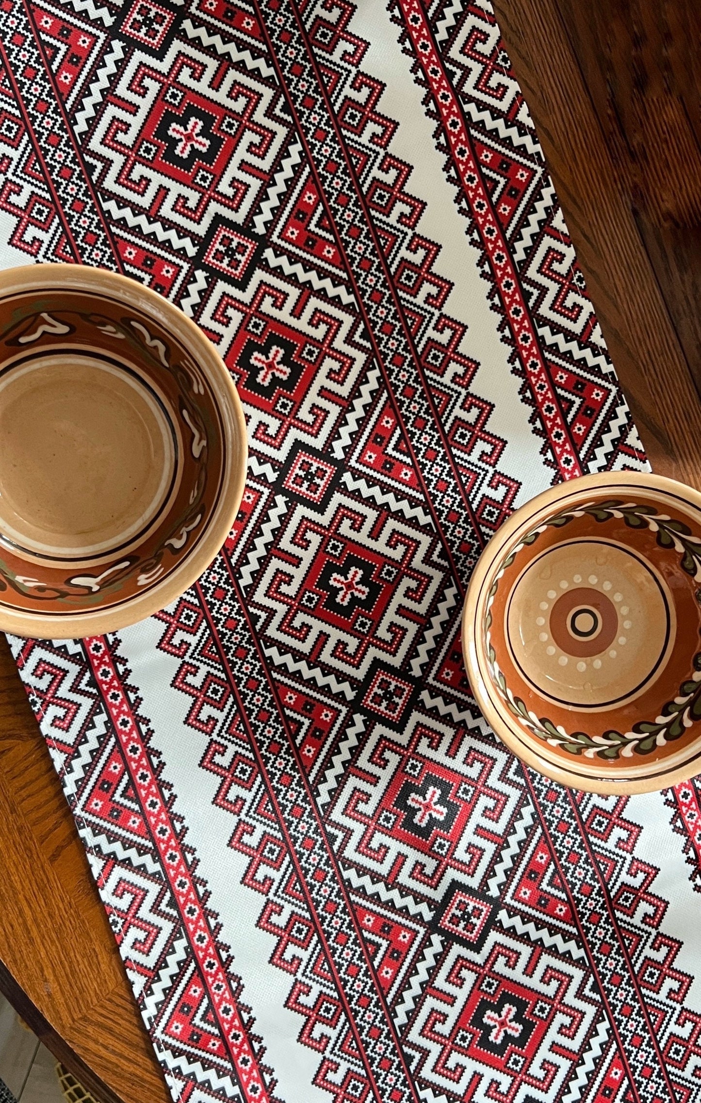 Table Runner with Traditional Ukrainian Motif Available in 2 Colors