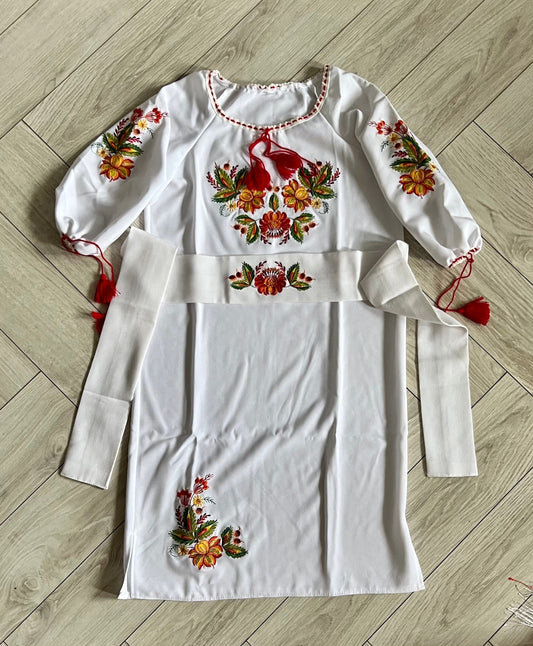 XS-6XL Traditional Folk Slavic Dress with Floral Embroidery