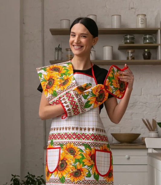 Ukrainian Kitchen Set for Cooking – Featuring Sunflowers