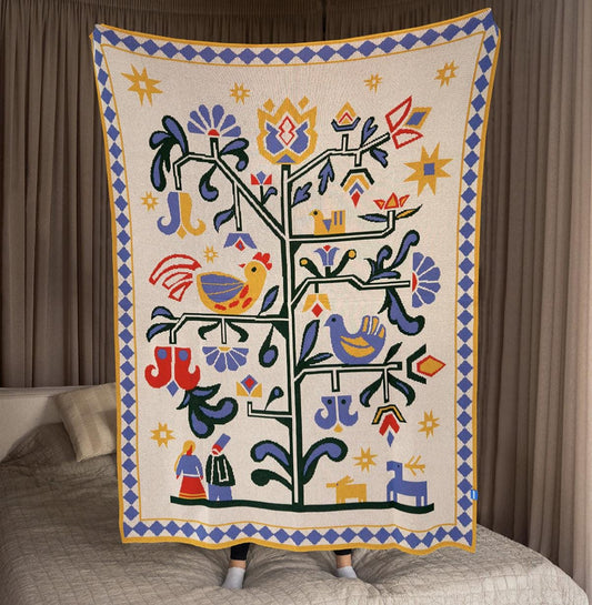 Modern Ukrainian Throw Blanket Ukrainian Folk Home Decor